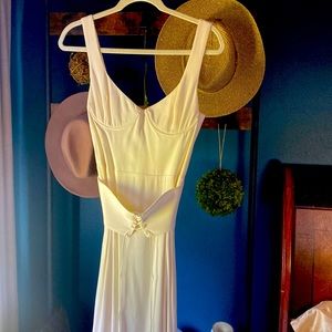 Reformation Cream Corset Midi Dress